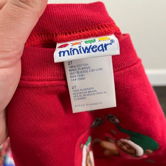 Vintage Miniwear Red Teddy Bear Sweatshirt 2T - Picture 4 of 7